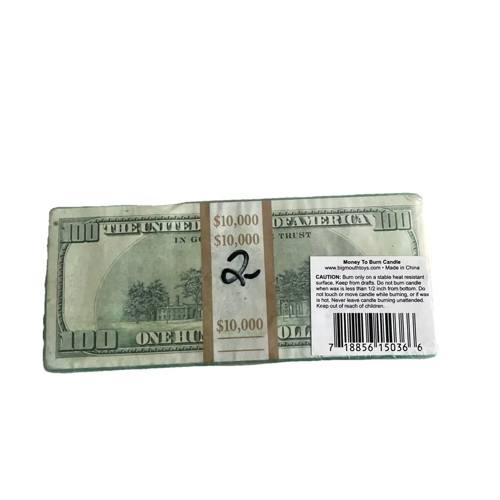 100 Dollar Bill Candle Gag Gift Money Funny White Elephant 6